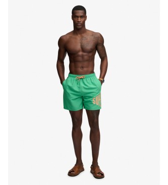 Superdry Maillot de bain avec logo imprimé vert