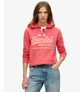 Superdry Red Puff Print VL Graphic hoodie