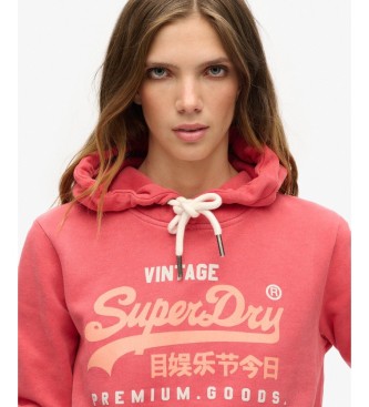 Superdry Red Puff Print VL Graphic hoodie