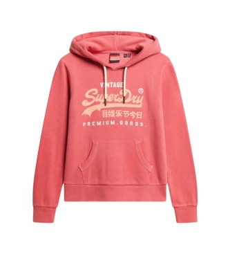 Superdry Red Puff Print VL Graphic hoodie