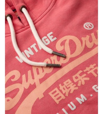 Superdry Red Puff Print VL Graphic hoodie