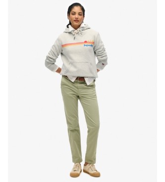 Superdry Grå hættetrøje med regnbuestriber