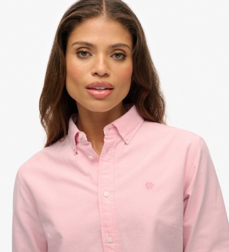 Superdry Chemise Oxford Slim manches longues rose