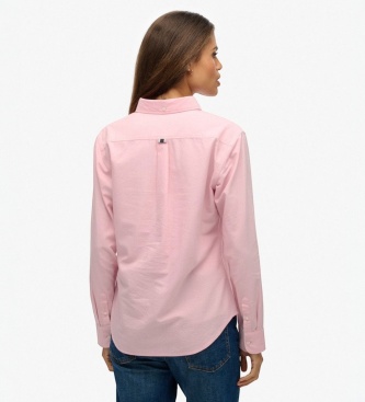 Superdry Chemise Oxford Slim manches longues rose