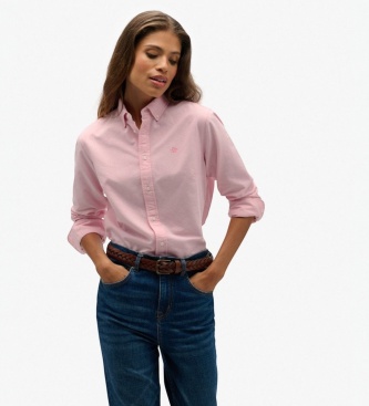 Superdry Chemise Oxford Slim manches longues rose