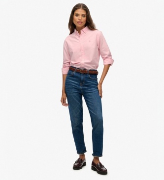 Superdry Chemise Oxford Slim manches longues rose