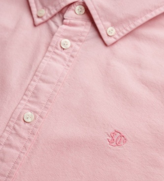Superdry Chemise Oxford Slim manches longues rose