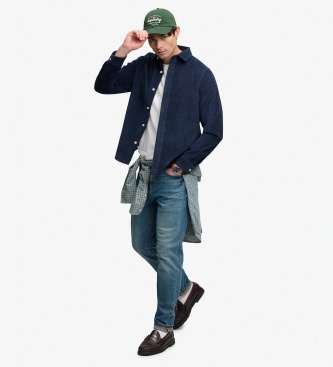 Superdry Overshirt van marineblauw ribfluweel