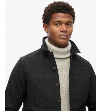 Superdry Sobrecamisa Merchant Wool preta