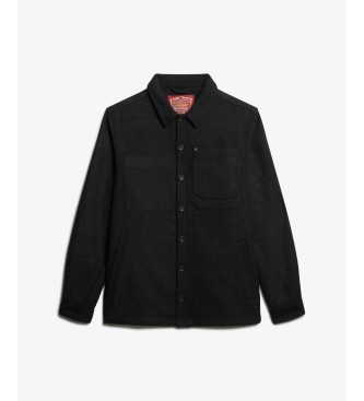 Superdry Sobrecamisa Merchant Wool preta