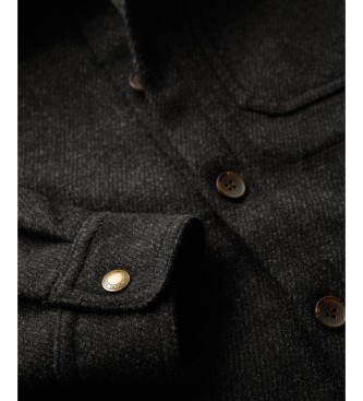 Superdry Sobrecamisa Merchant Wool preta