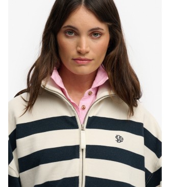 Superdry Navy Studios Stripe Half Zip Sweatshirt