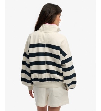 Superdry Navy Studios Stripe Half Zip Sweatshirt
