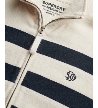Superdry Navy Studios Stripe Half Zip Sweatshirt