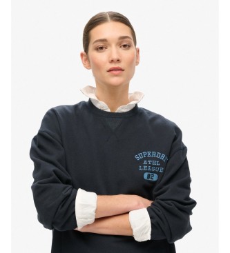Superdry Navy Athletic Loose Crop Sweatshirt