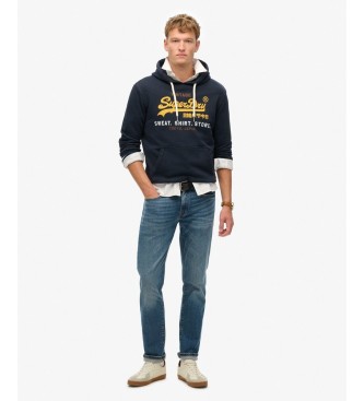 Superdry Sweater met capuchon en logo Vintage Cali navy