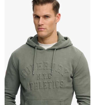 Superdry Sudadera con capucha Athletic Emboss verde oliva