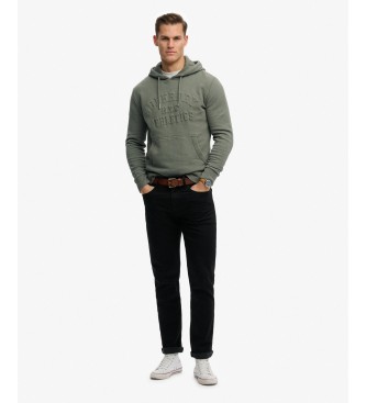 Superdry Sudadera con capucha Athletic Emboss verde oliva