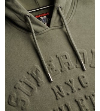 Superdry Sudadera con capucha Athletic Emboss verde oliva