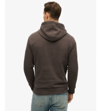 Superdry Braunes Kapuzensweatshirt mit Totenkopf
