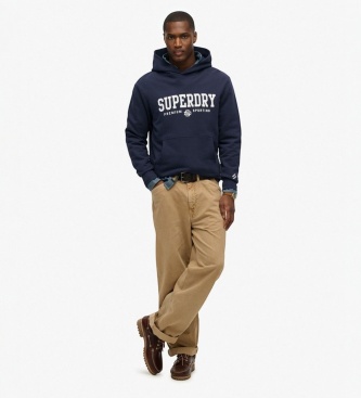 Superdry Sweat à capuche Code Core Sport marine
