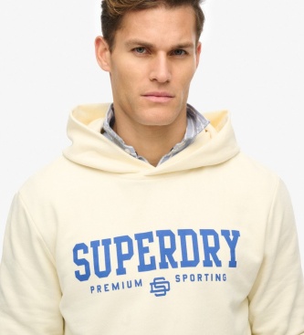 Superdry Sweat à capuche Code Core Sport beige