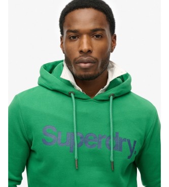 Superdry Pulover s kapuco Core Logo zelena