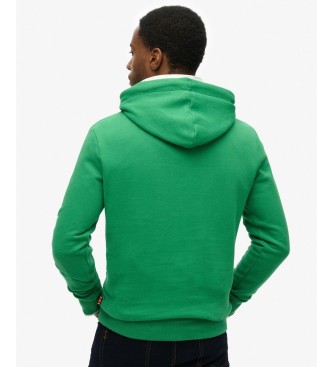 Superdry Pulover s kapuco Core Logo zelena