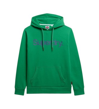 Superdry Pulover s kapuco Core Logo zelena