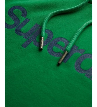 Superdry Pulover s kapuco Core Logo zelena
