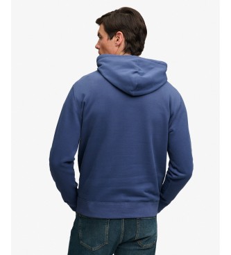 Superdry Sudadera con capucha Essential Logo azul