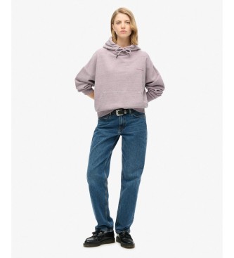 Superdry Essential Logo Overdyed pink hoodie