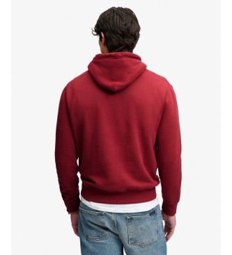 Superdry Bluza z kapturem Essential Logo czerwona