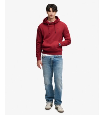 Superdry Bluza z kapturem Essential Logo czerwona