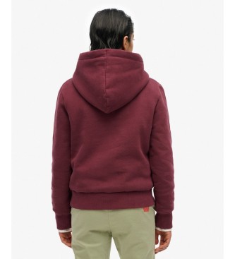 Superdry Sudadera con capucha Faded Core burdeos