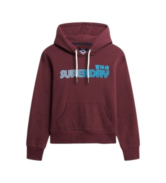 Superdry Sudadera con capucha Faded Core burdeos