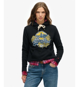 Superdry Black Floral hoodie