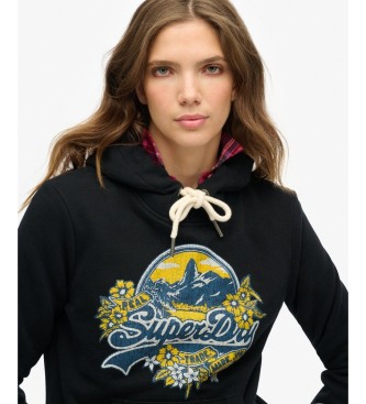 Superdry Black Floral hoodie