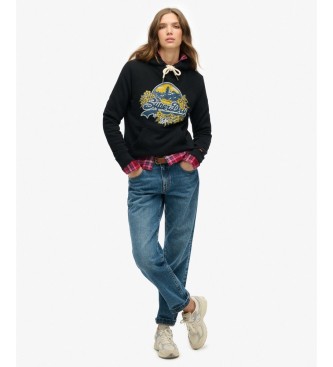 Superdry Black Floral hoodie