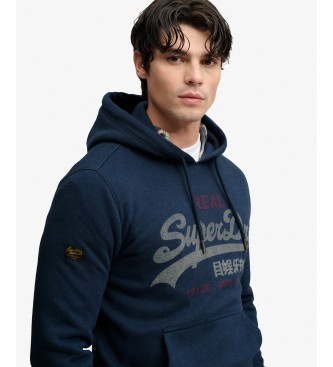 Superdry Bluza z kapturem Heritage Relaxed, granatowa