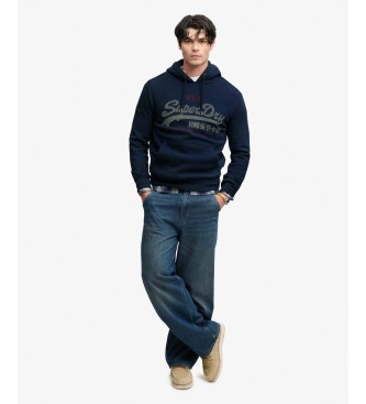 Superdry Bluza z kapturem Heritage Relaxed, granatowa