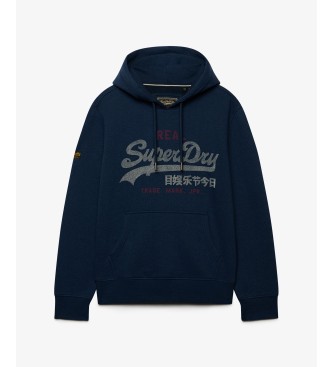 Superdry Bluza z kapturem Heritage Relaxed, granatowa