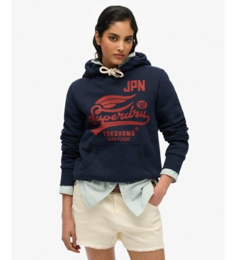Superdry Sweat à capuche High Flyers bleu marine