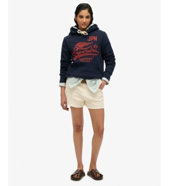 Superdry Sweat à capuche High Flyers bleu marine