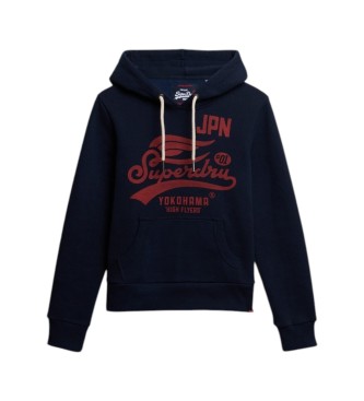 Superdry Sweat à capuche High Flyers bleu marine
