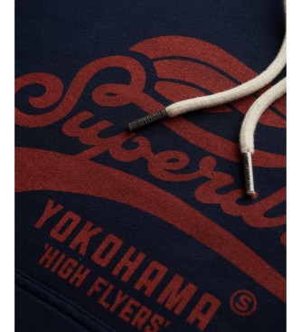 Superdry Sweat à capuche High Flyers bleu marine