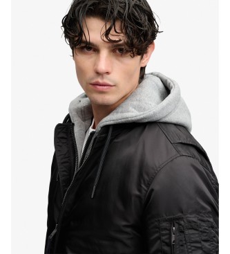 Superdry Blouson à capuche MA1 noir