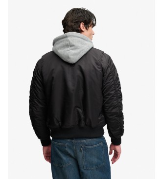 Superdry Blouson à capuche MA1 noir