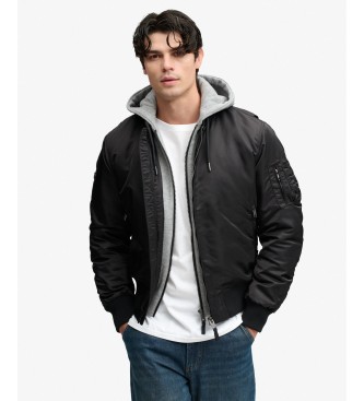 Superdry Blouson à capuche MA1 noir