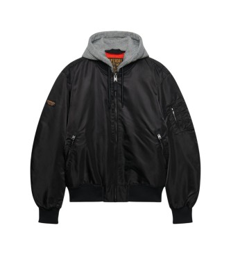 Superdry Blouson à capuche MA1 noir